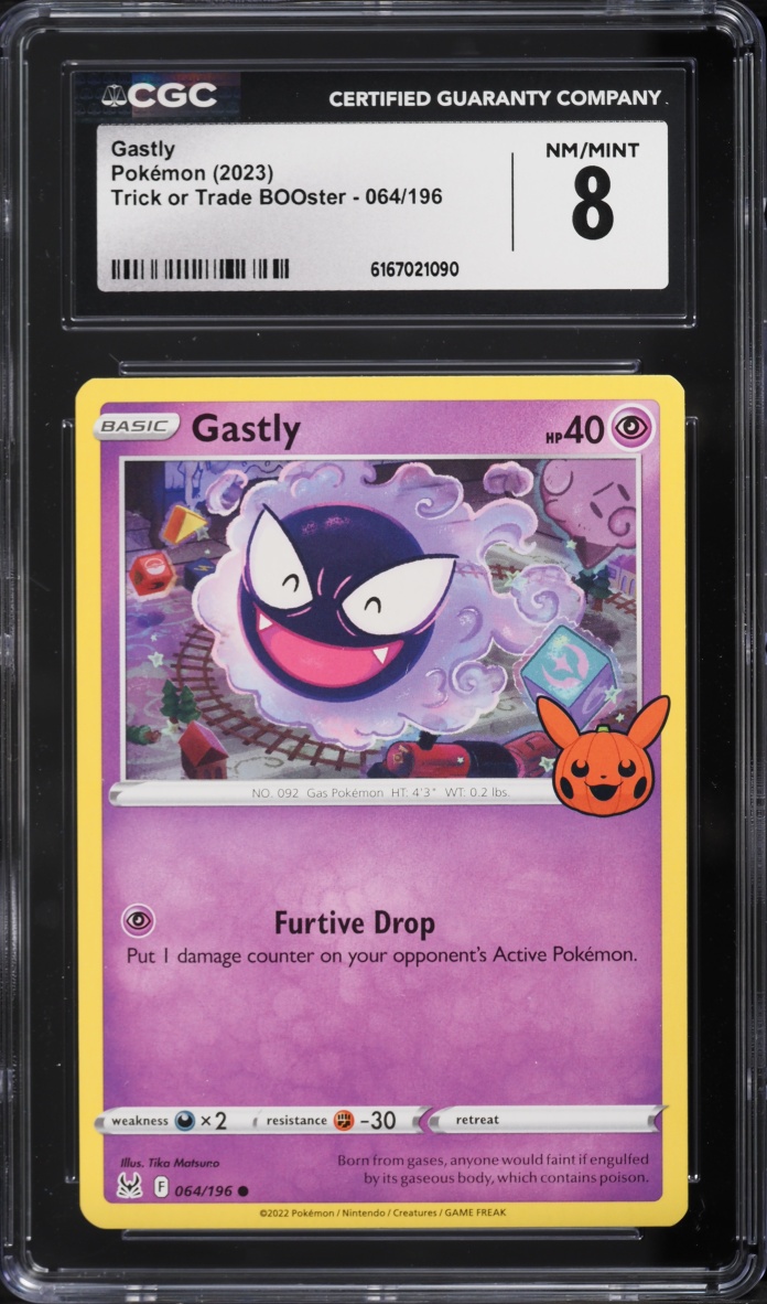 2023 Pokemon Sword & Shield Lost Origin Trick Or Trade Gastly #64 CGC 8 NM-MT