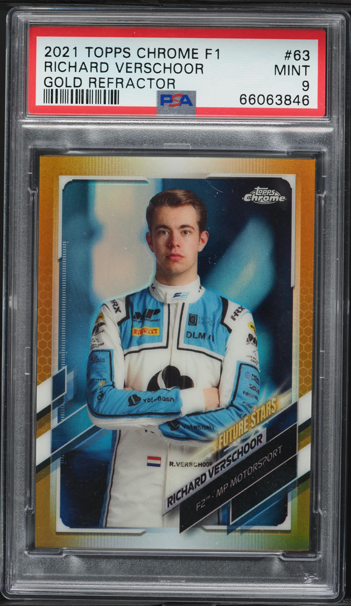2021 Topps Chrome Formula 1 F1 Gold Ref Richard Verschoor /50 #63 PSA 9 MINT