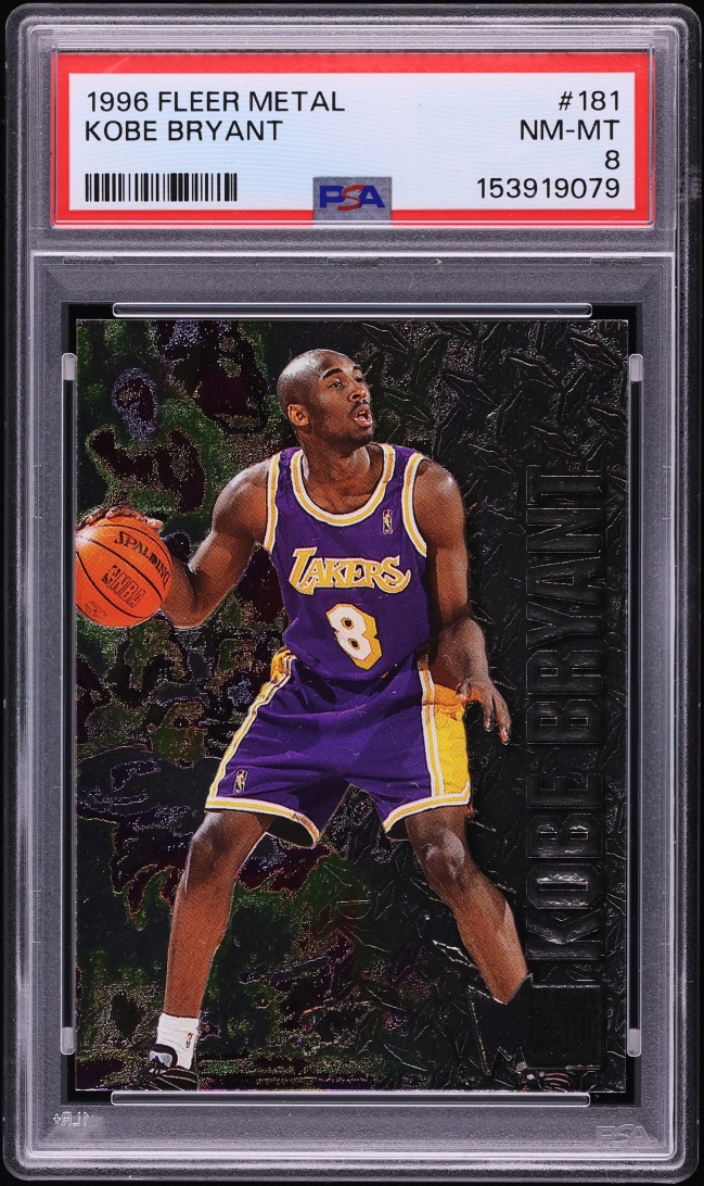1996 Metal Basketball Kobe Bryant ROOKIE #181 PSA 8 NM-MT