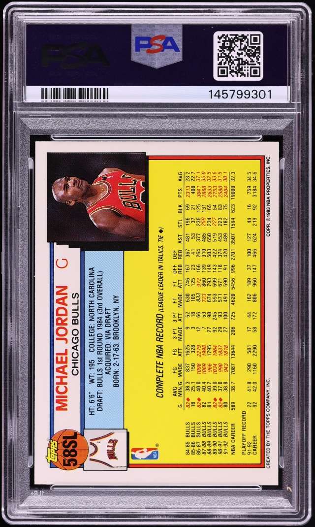 1993 Topps Kenner Starting Lineup Michael Jordan #58SL PSA 9 MINT