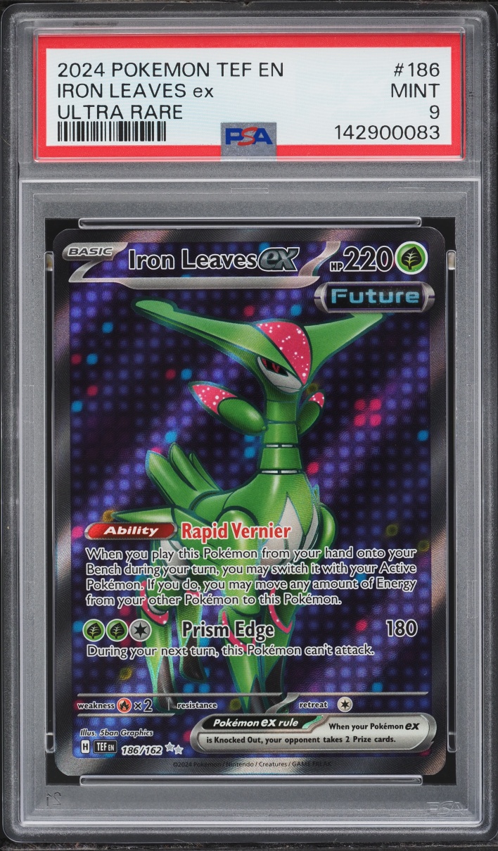 2024 Pokemon Scarlet & Violet Temporal Forces Full Art Iron Leaves EX #186 PSA 9 MINT