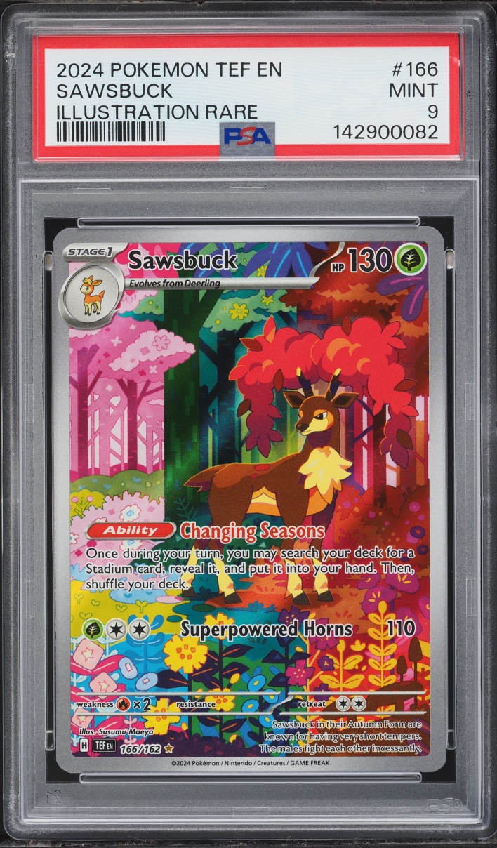 2024 Pokemon Scarlet & Violet Temporal Forces IR Sawsbuck #166 PSA 9 MINT