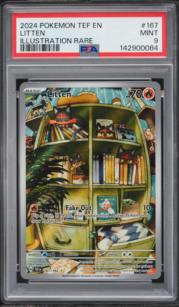 2024 Pokemon Scarlet & Violet Temporal Forces IR Litten #167 PSA 9 MINT