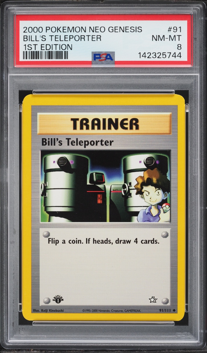 2000 Pokemon Neo Genesis 1st Edition Bill's Teleporter #91 PSA 8 NM-MT