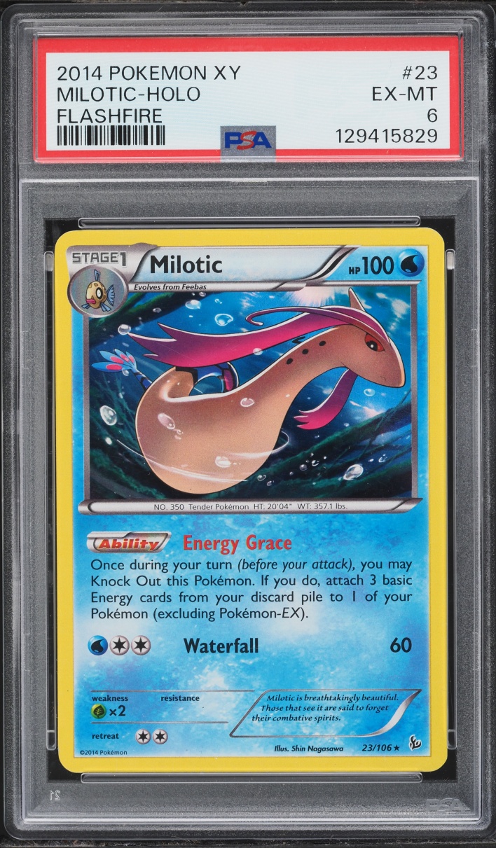 2014 Pokemon XY Flashfire Holo Milotic #23 PSA 6 EXMT