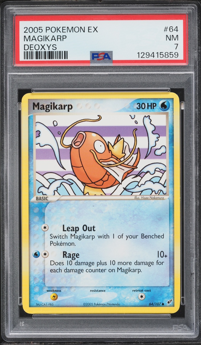 2005 Pokemon EX Deoxys Magikarp #64 PSA 7 NRMT