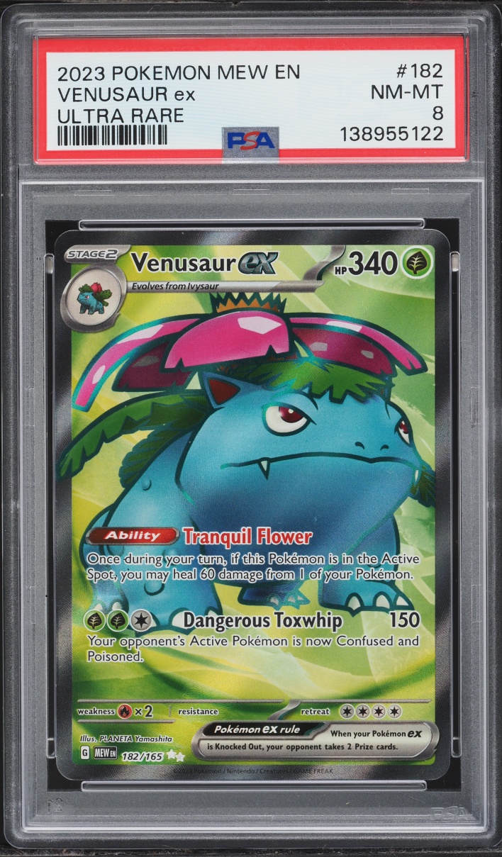 2023 Pokemon Scarlet & Violet 151 Full Art Venusaur EX #182 PSA 8 NM-MT