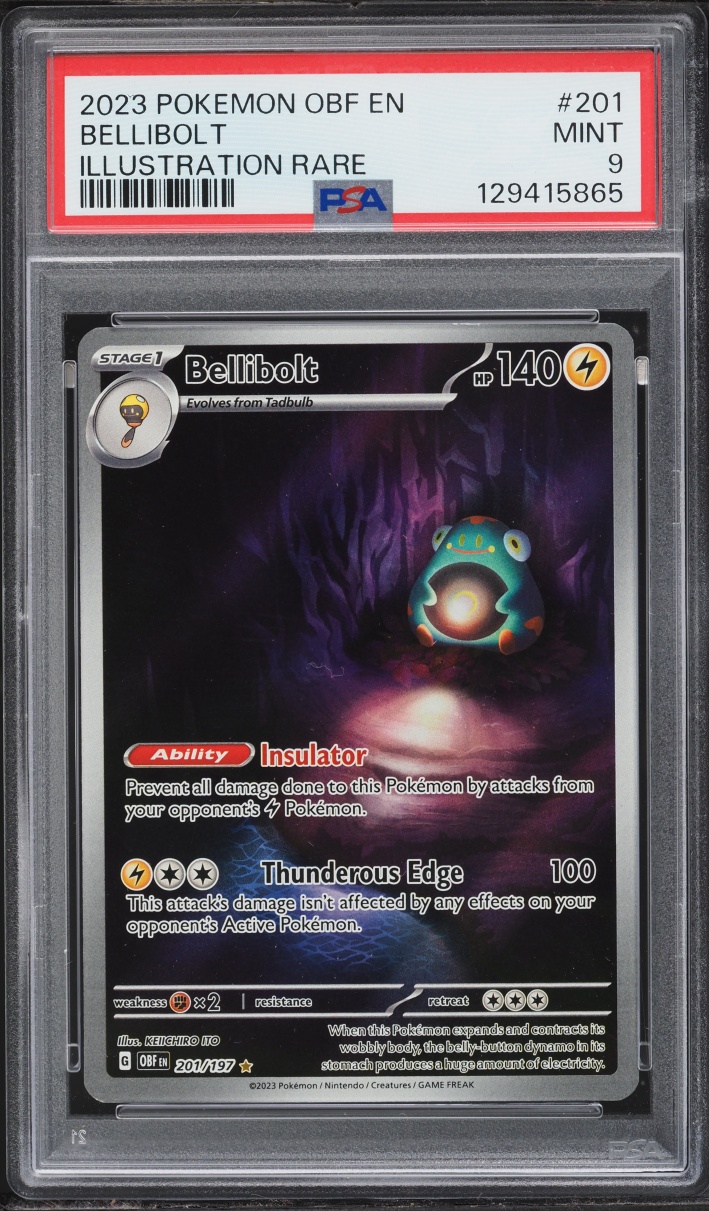 2023 Pokemon Scarlet & Violet Obsidian Flames IR Bellibolt #201 PSA 9 MINT