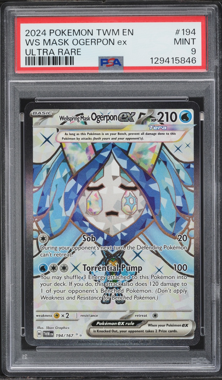 2024 Pokemon SV Twilight Masquerade Full Art Wellspring Mask Ogerpon EX #194 PSA 9 MINT