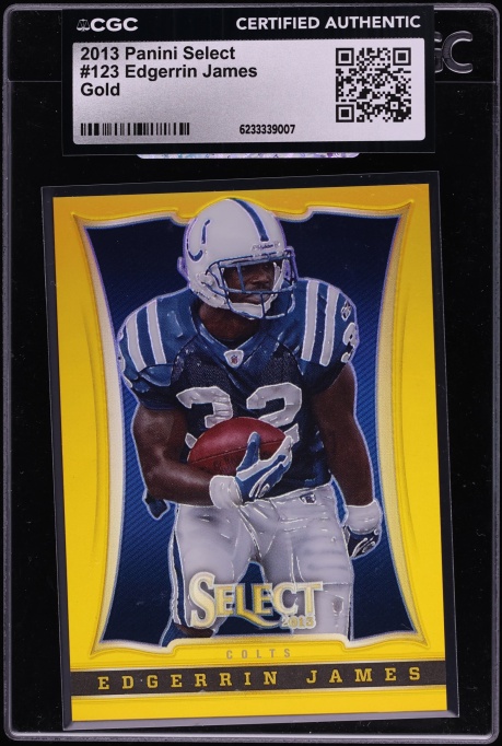 2013 Select Gold Prizm Edgerrin James 1/10 #123 CGC AUTH