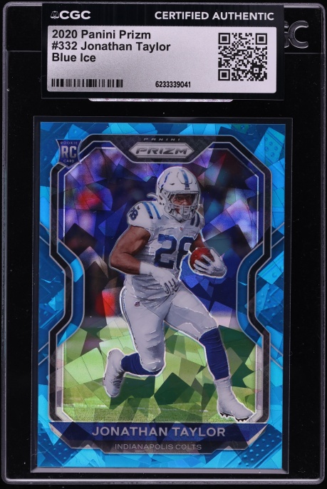 2020 Panini Prizm Blue Ice Jonathan Taylor ROOKIE /99 #332 CGC AUTH