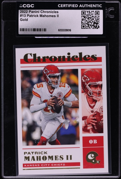 2022 Panini Chronicles Gold Patrick Mahomes II 1/10 #13 CGC AUTH