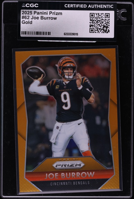2025 Panini Prizm Gold Joe Burrow /10 #62 CGC AUTH