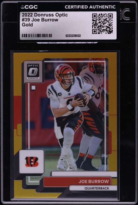 2022 Donruss Optic Gold Joe Burrow /10 #39 CGC AUTH