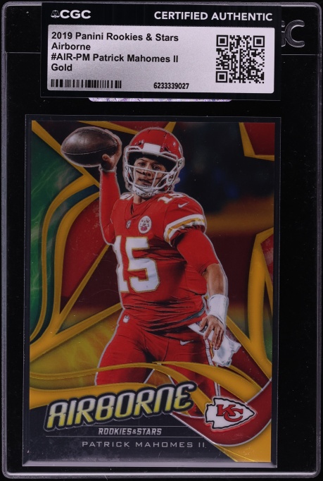 2019 Panini Rookies & Stars Airborne Gold Patrick Mahomes II /10 #AIR-PM CGC AUTH
