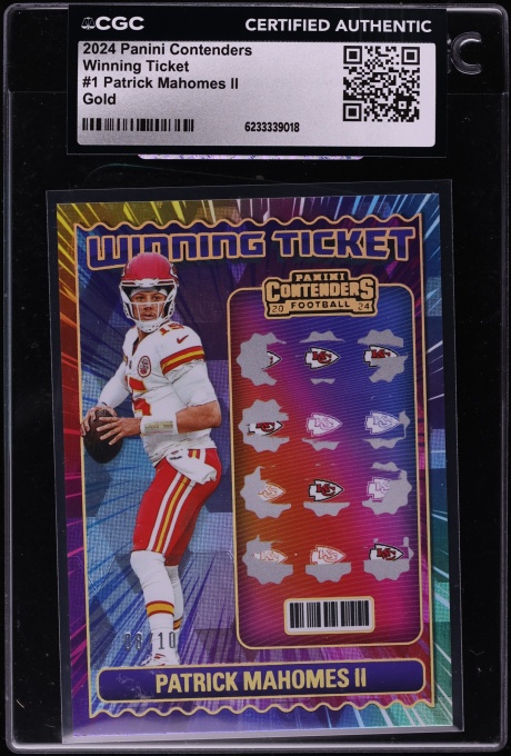 2024 Panini Contenders Winning Ticket Gold Patrick Mahomes II /10 #1 CGC AUTH