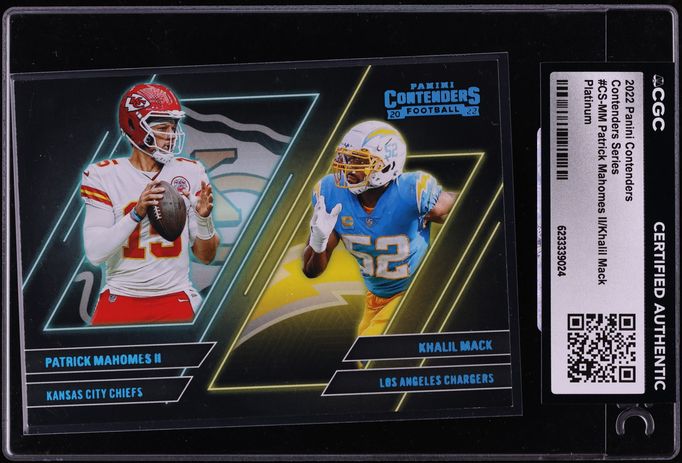 2022 Panini Contenders Series Platinum Patrick Mahomes II Khalil Mack /10 #CS-MM CGC AUTH
