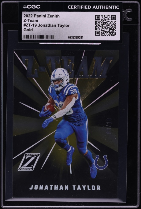 2022 Panini Zenith Z-Team Gold Jonathan Taylor /10 #ZT-19 CGC AUTH