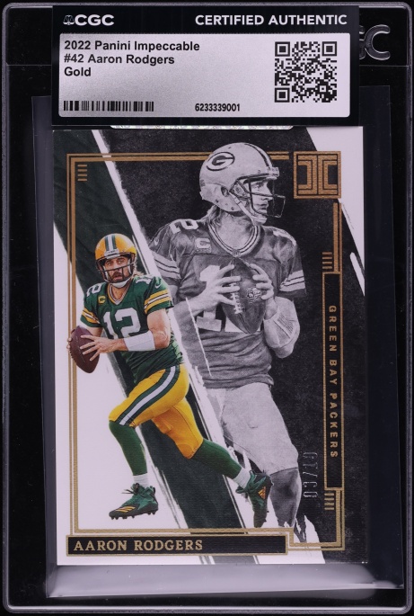 2022 Panini Impeccable Gold Aaron Rodgers /10 #42 CGC AUTH
