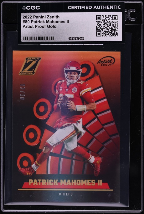 2022 Panini Zenith Artist Proof Gold Patrick Mahomes II /10 #80 CGC AUTH