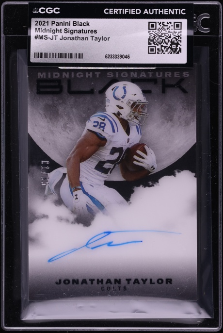 2021 Panini Black Midnight Jonathan Taylor AUTO 1/35 #MS-JT CGC AUTH
