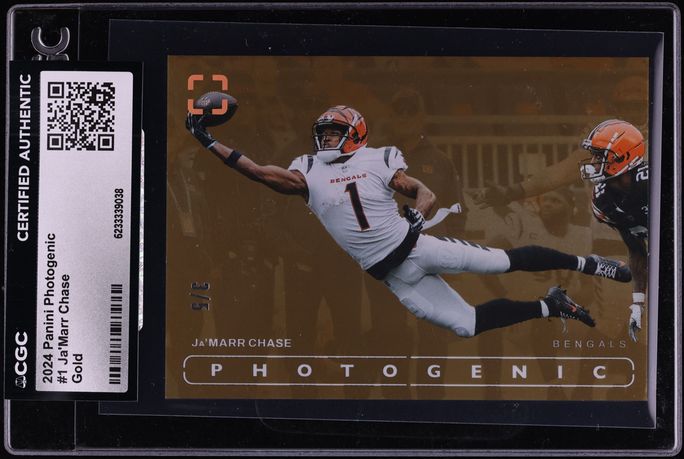2024 Panini PhotoGenic Gold Ja'Marr Chase /5 #1 CGC AUTH