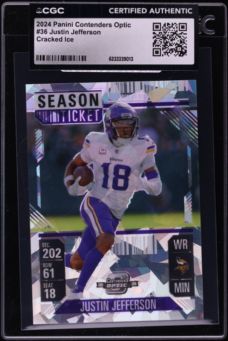 2024 Panini Contenders Optic Cracked Ice Justin Jefferson /22 #36 CGC AUTH