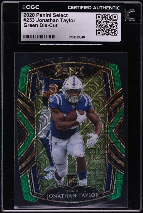 2020 Select Club Level Green Die-Cut Jonathan Taylor ROOKIE /5 #253 CGC AUTH