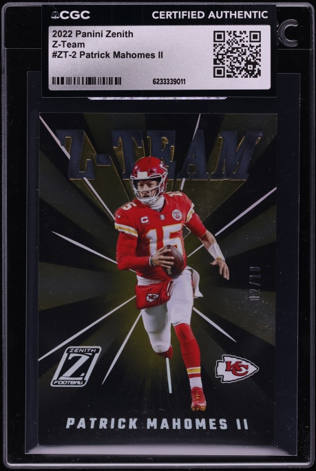 2022 Panini Zenith Z-Team Patrick Mahomes II /10 #ZT-2 CGC AUTH