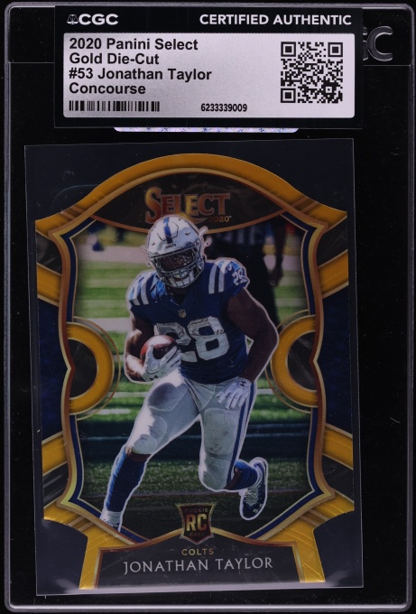 2020 Select Concourse Gold Die-Cut Jonathan Taylor ROOKIE /10 #53 CGC AUTH