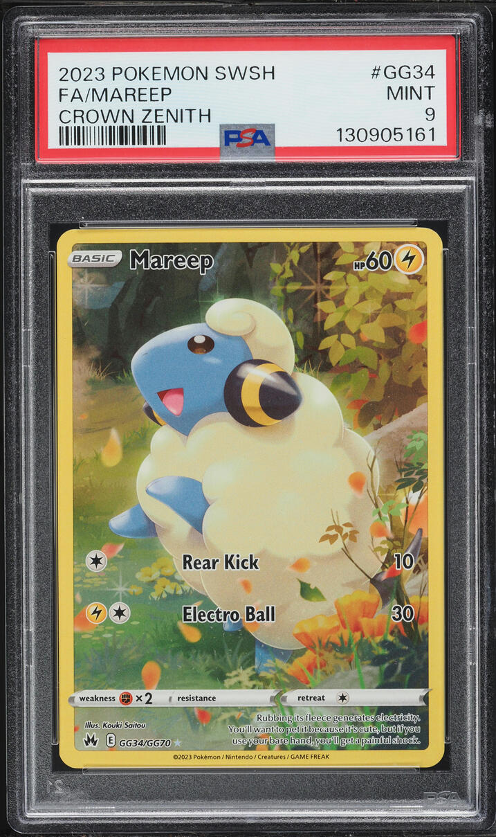 2023 Pokemon Sword & Shield Crown Zenith Full Art Mareep #GG34 PSA 9 MINT