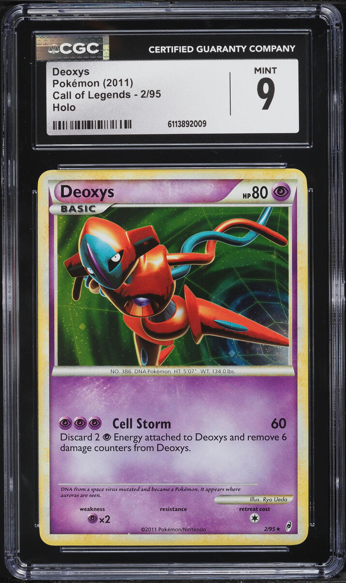 2011 Pokemon Call Of Legends Holo Deoxys #2 CGC 9 MINT