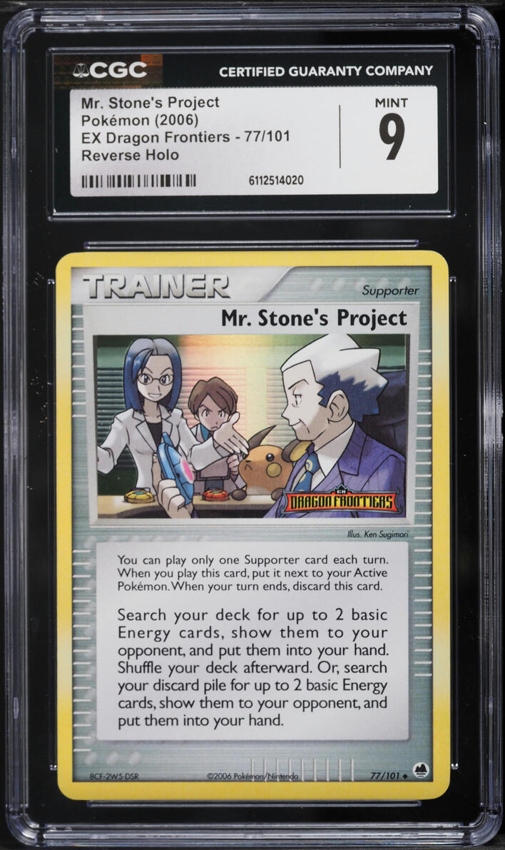 2006 Pokemon EX Dragon Frontiers Reverse Holo Mr. Stone's Project #77 CGC 9 MINT