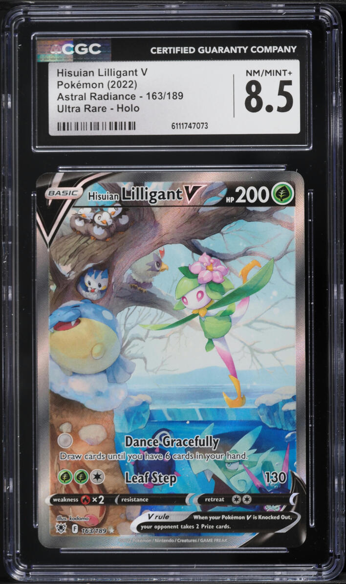 2022 Pokemon Sword & Shield Astral Radiance Alt Art Hisuian Lilligant V #163 CGC 8.5 NM-MT+