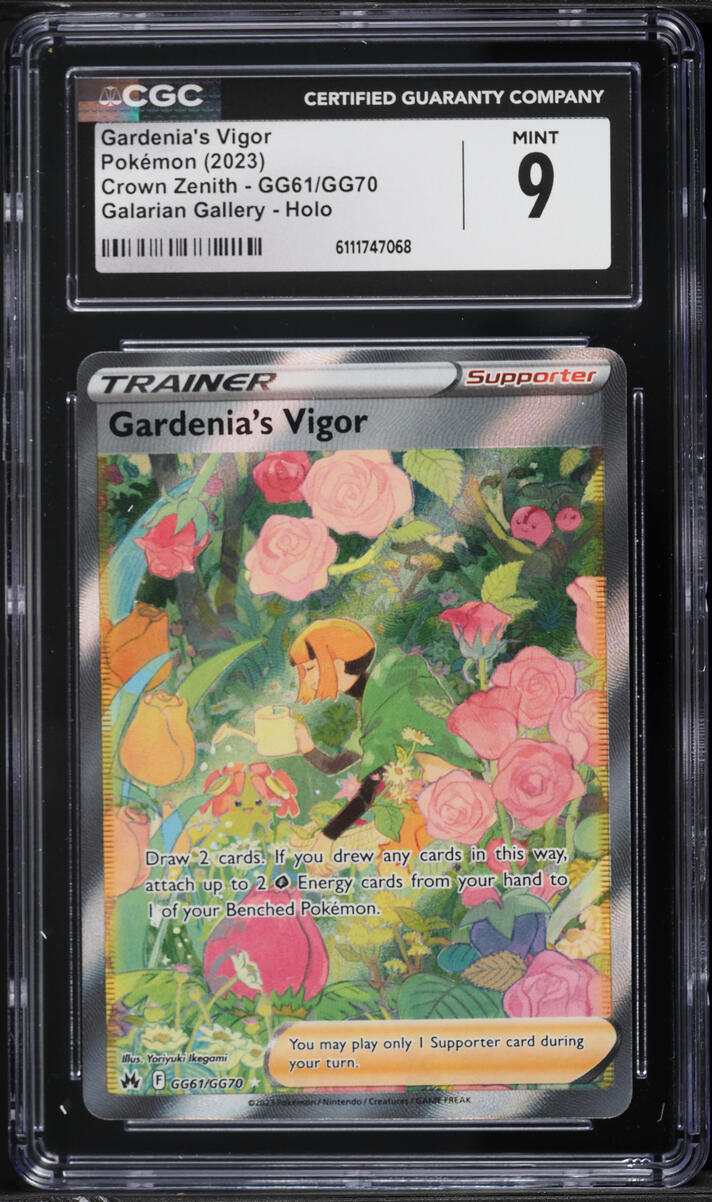2023 Pokemon Sword & Shield Crown Zenith Alt Art Gardenia's Vigor #GG61 CGC 9 MINT