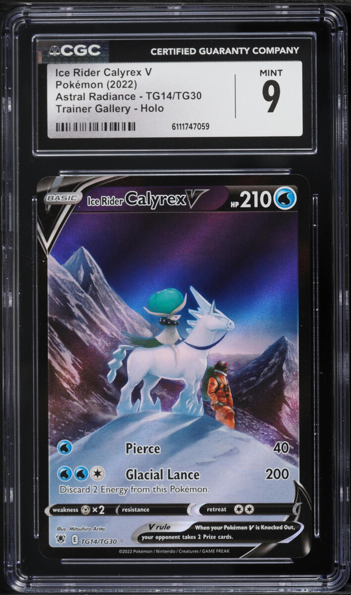 2022 Pokemon Sword & Shield Astral Radiance CHR Ice Rider Calyrex V #TG14 CGC 9 MINT