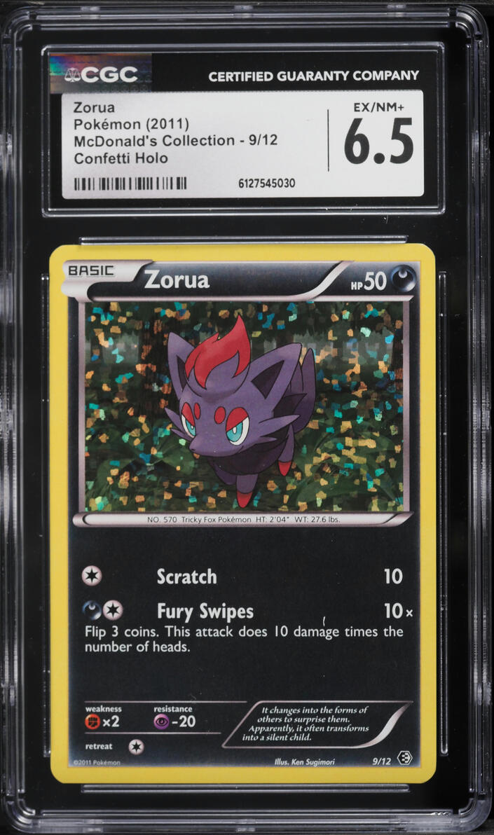 2011 Pokemon McDonald's Collection Confetti Holo Zorua #9 CGC 6.5 EXMT+