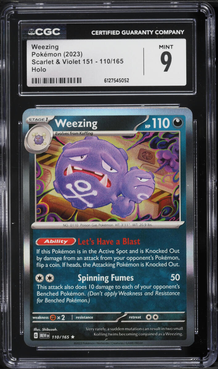 2023 Pokemon Scarlet & Violet 151 Holo Weezing #110 CGC 9 MINT