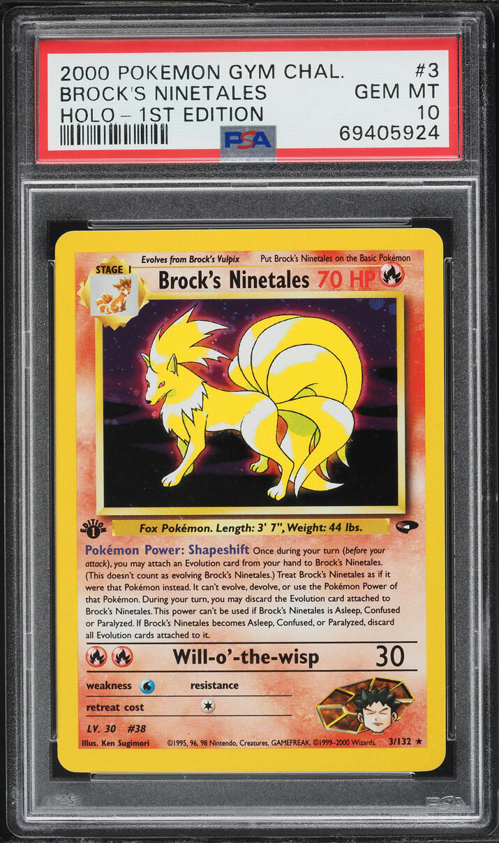 2000 Pokemon Gym Challenge 1st Edition Holo Brock's Ninetales #3 PSA 10 GEM MINT