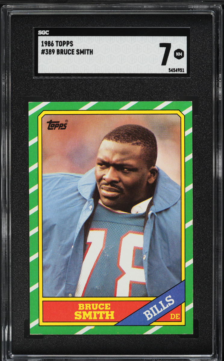 1986 Topps Football Bruce Smith ROOKIE #389 SGC 7 NRMT