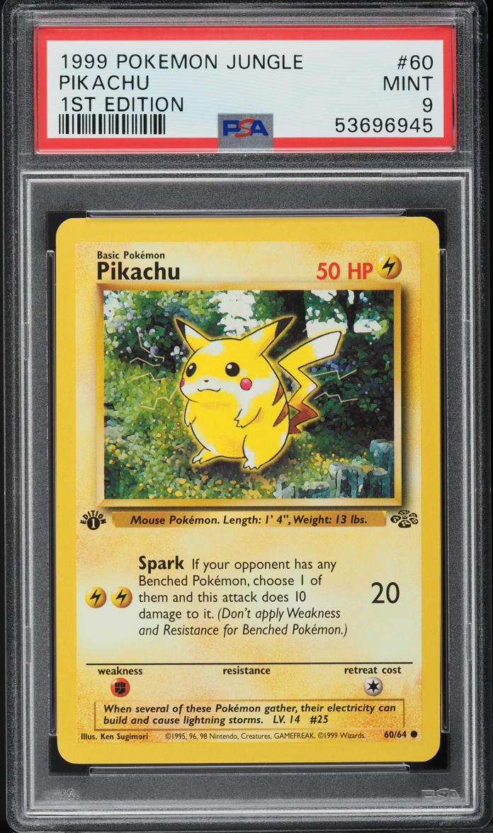 1999 Pokemon Jungle 1st Edition Pikachu #60 PSA 9 MINT