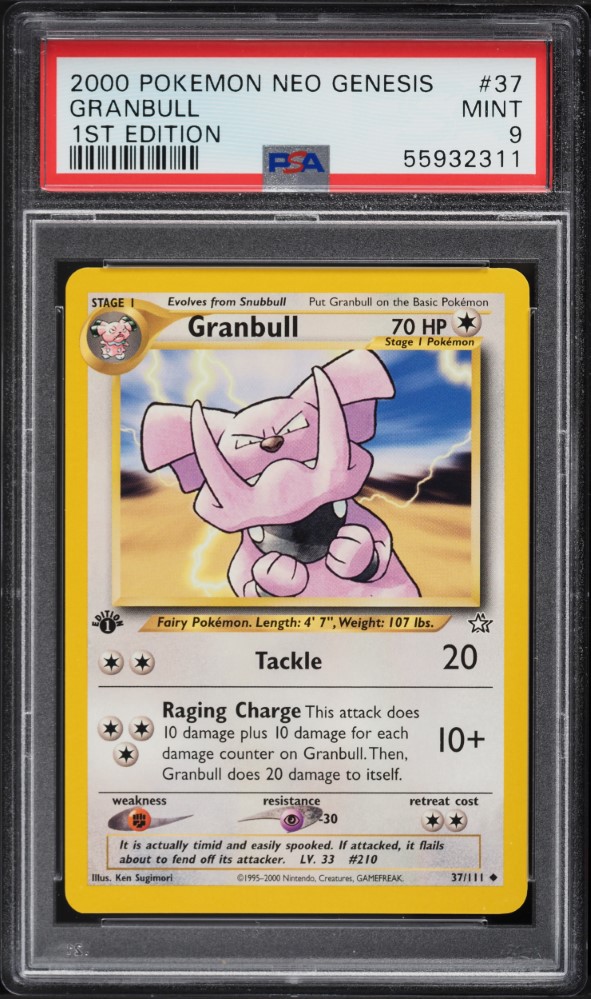 2000 Pokemon Neo Genesis 1st Edition Granbull #37 PSA 9 MINT