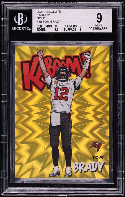 2021 Absolute Kaboom! Gold Tom Brady /10 #K19 BGS 9 MINT