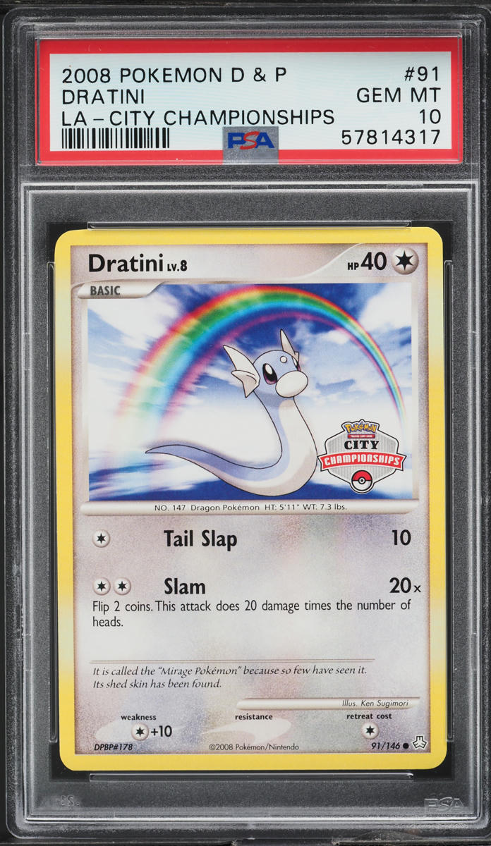 2008 Pokemon DP Legends Awakened City Championships Dratini #91 PSA 10 GEM