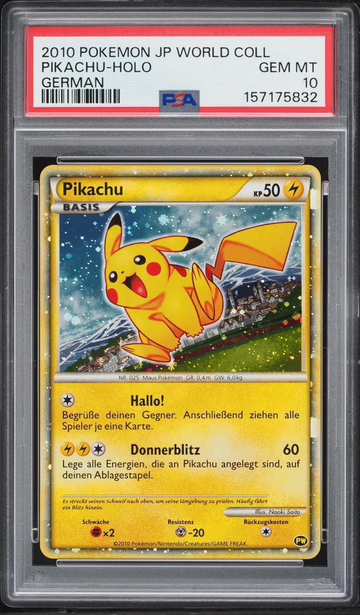 2010 Pokemon German World Collection Holo Pikachu PSA 10 GEM MINT