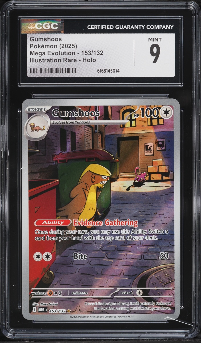 2025 Pokemon Mega Evolution IR Gumshoos #153 CGC 9 MINT