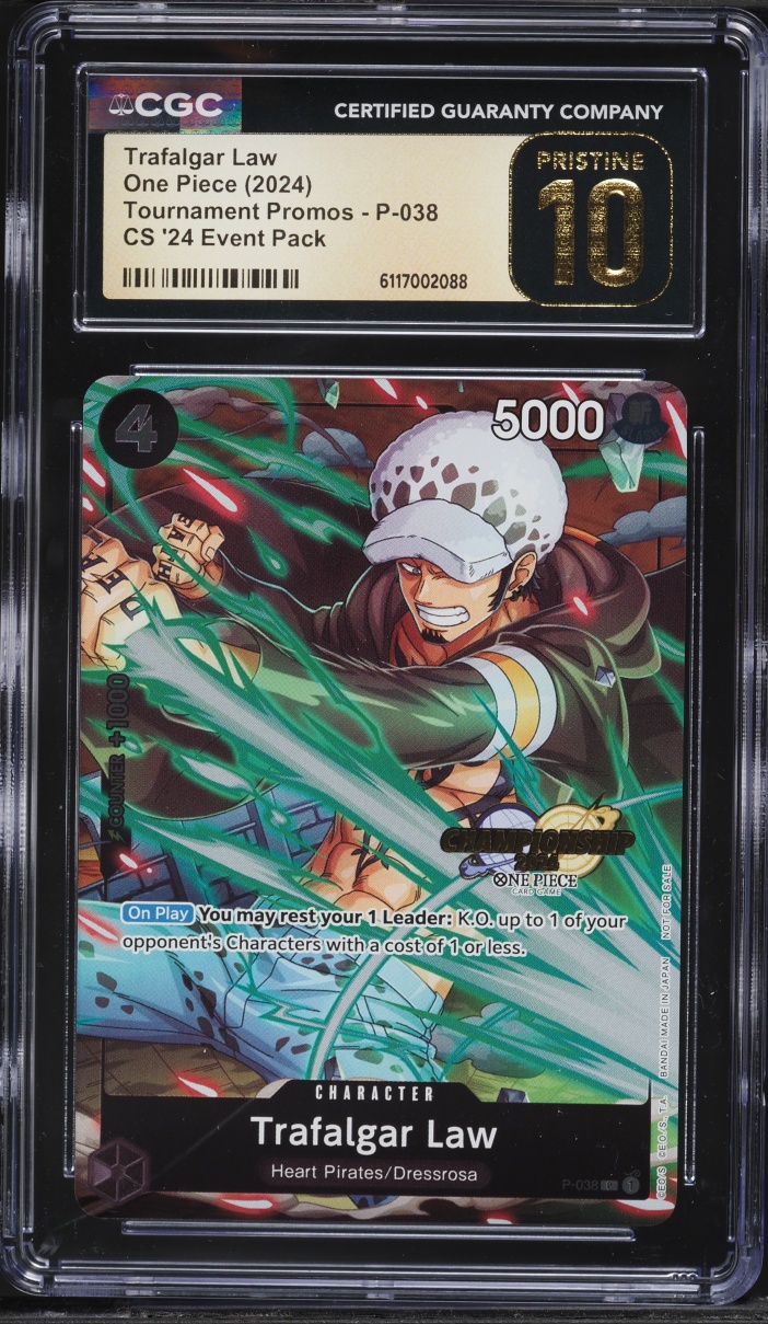 2024 One Piece Promo Championship Event Pack Trafalgar Law #P-038 CGC 10 PRISTINE