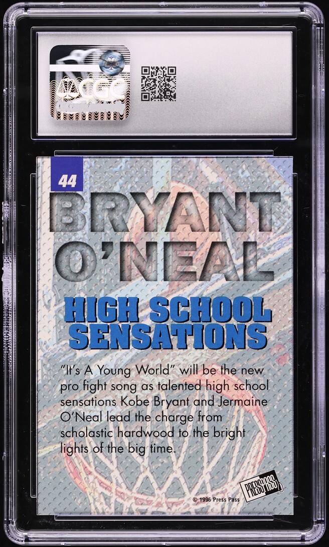 1996 Press Pass H.S. Sensations Kobe Bryant Jermaine O'Neal ROOKIE #44 CGC 7.5