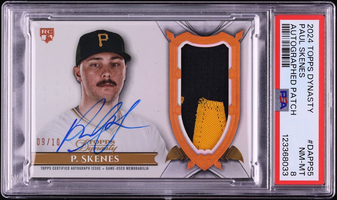 2024 Topps Dynasty Paul Skenes ROOKIE PATCH AUTO /10 #DAP-PS5 PSA 8 NM-MT - Photo 1