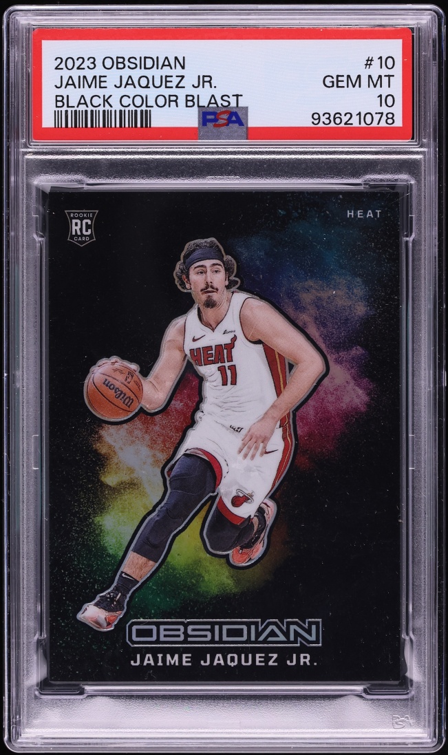 2023 Panini Obsidian Black Color Blast Jaime Jaquez Jr. ROOKIE #10 PSA 10 GEM MINT - Photo 1